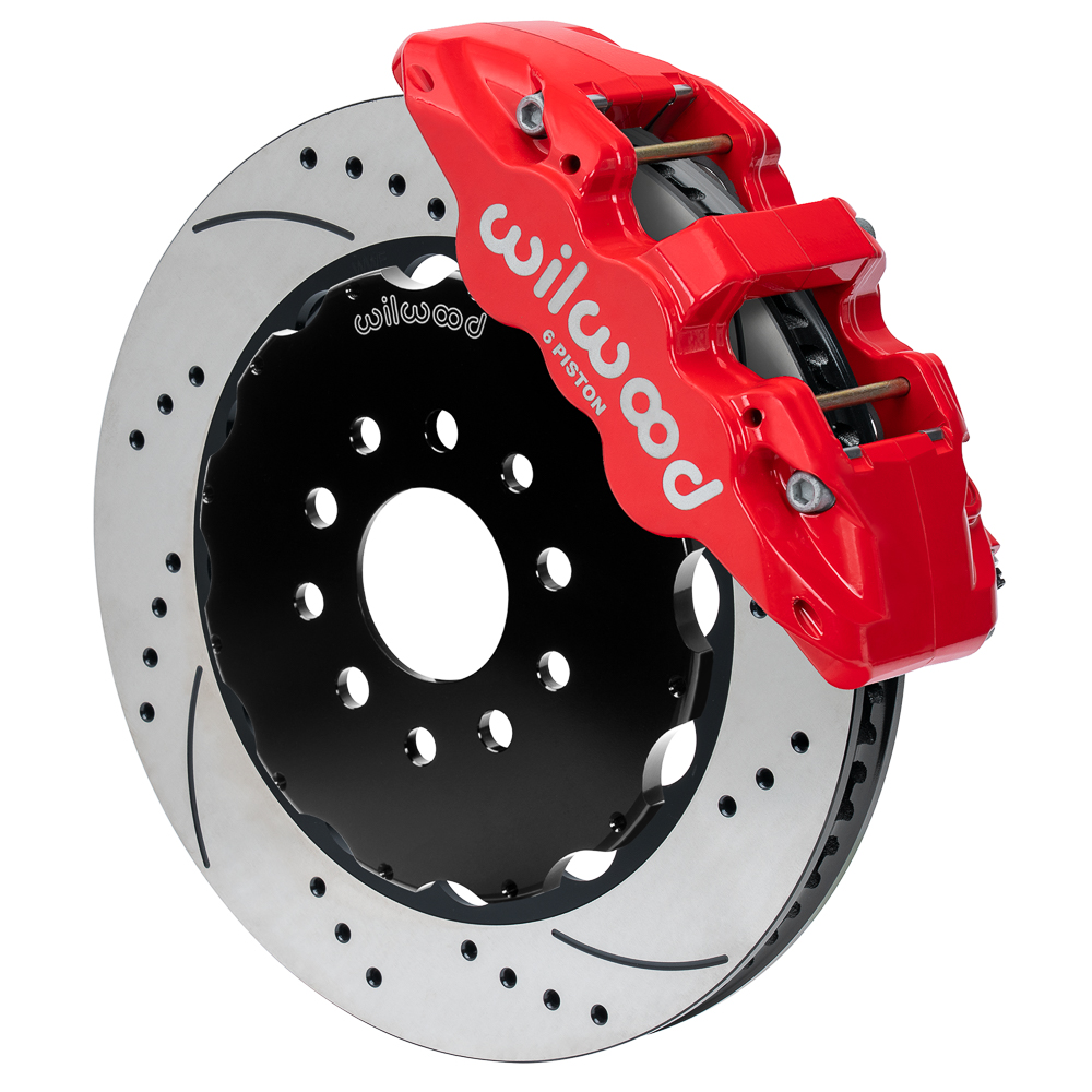 2014-2019 Corvette C7 Wilwood AERO6 14.00" Front Brake Kit Drilled/Slotted Red