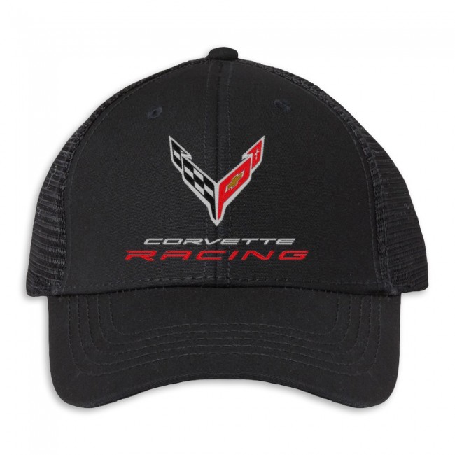 C8 Corvette Modern Trucker Ponytail Cap Black