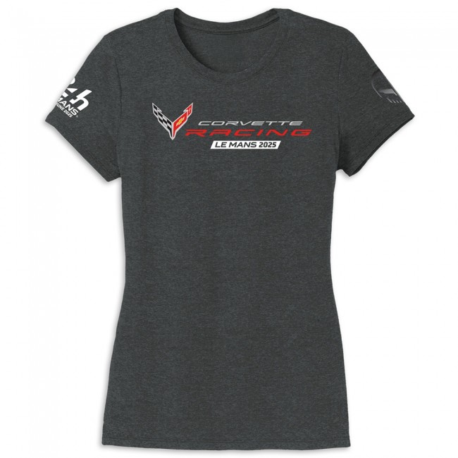 Corvette C8 2025 Le Mans Ladies Event T-Shirt, Black Frost
