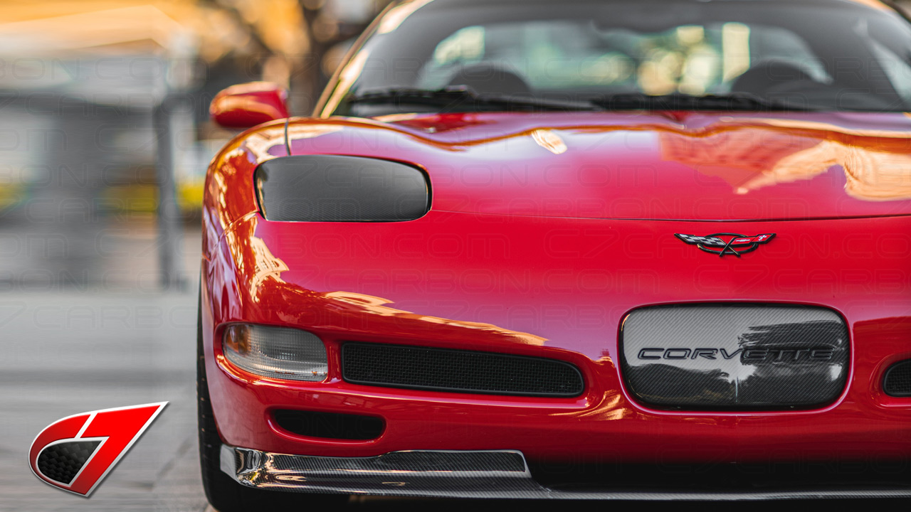 C5 Corvette all models Headlight Covers made in Carbon Fiber