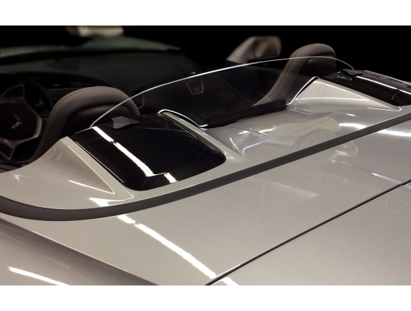 C7 Corvette Convertible Windrestrictor WindScreen - Etched C7 Logo w/ NO Illumination