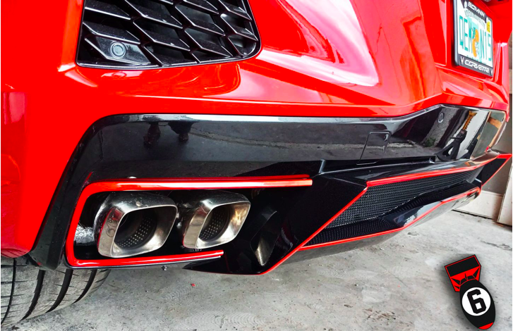 RPI, 2020-2024 C8 Corvette Atomic 6 Carbon Rear Diffuser Pinstripe Upgrade