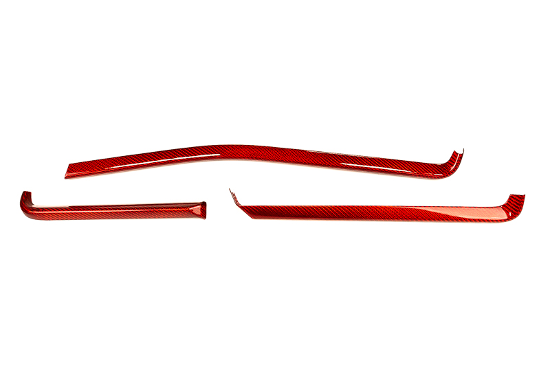 2020-23 C8 Corvette Red Carbon Fiber Interior Trim - 3 Pc Kit