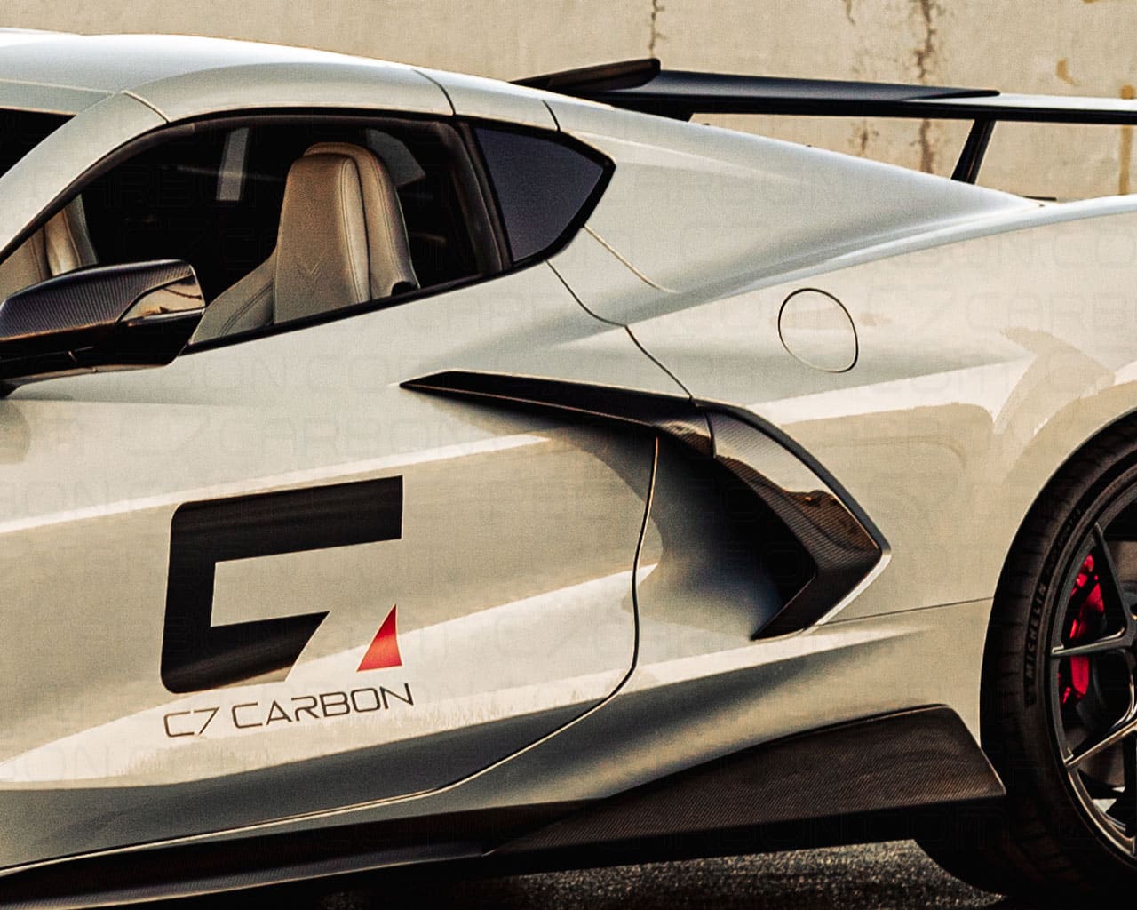 C7 Carbon, Corvette C8, Rear Side Scoop Trim, Carbon Fiber