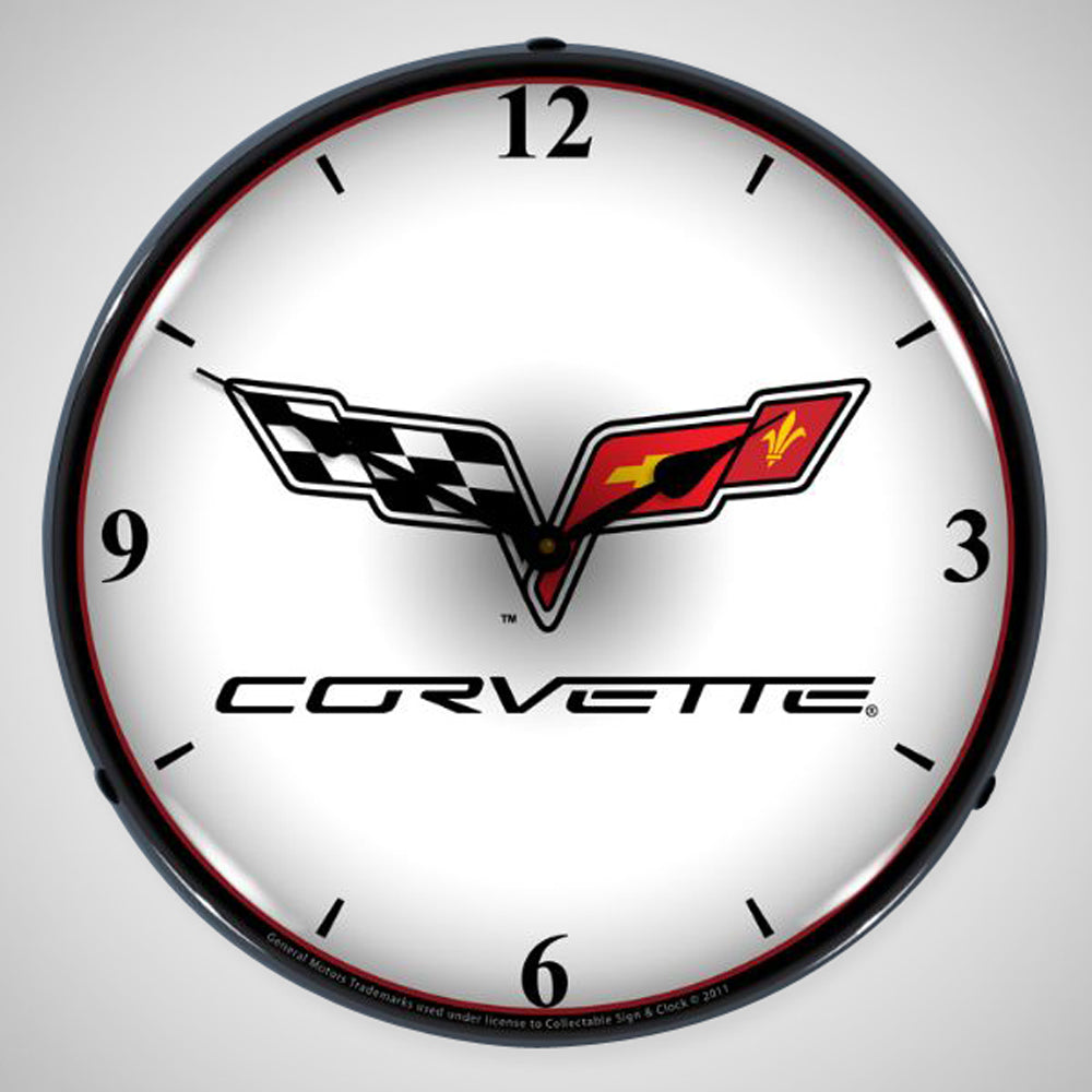 C6 Corvette 14" LED Backlit Clock