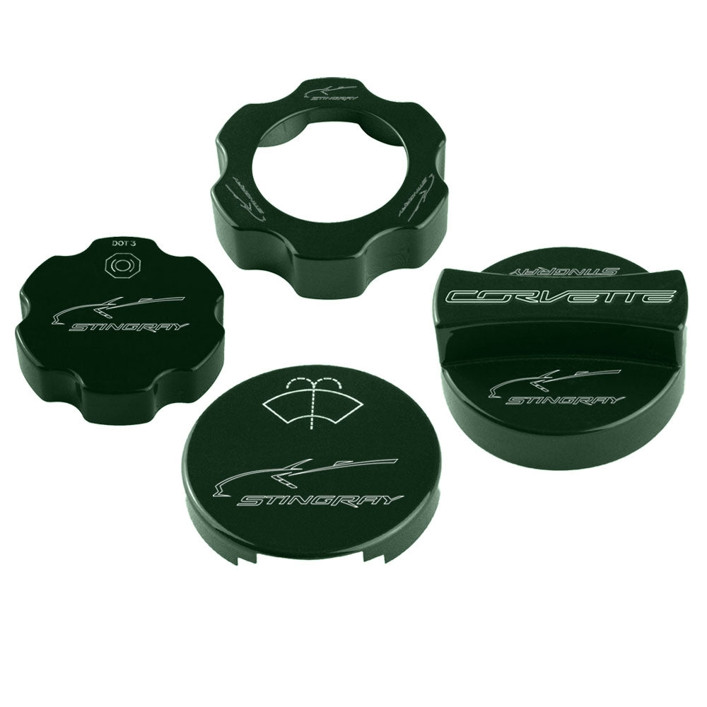 2014-2019 C7 Corvette Under Hood Cap Cover Kit - Stingray Gesture & Signature