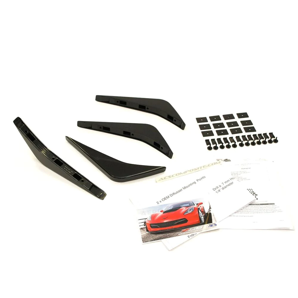 Corvette ACS Rear Diffuser Fins (Set of 4), Painted Carbon Flash, C7 Stingray, Z51, Z06, GS