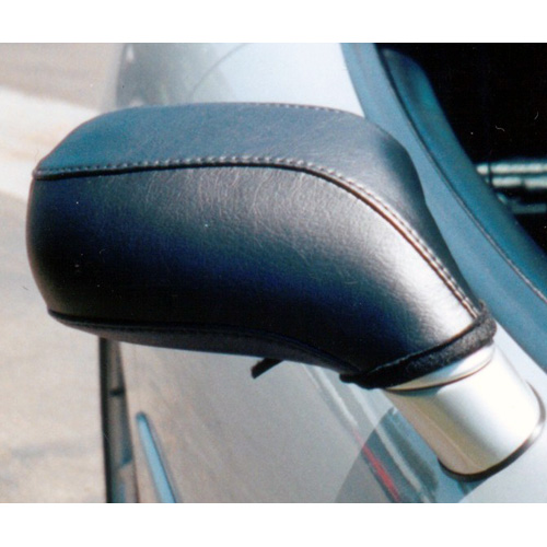 C7 Corvette Stingray, 2014-2019 Mirror Bra Protectors Covers, Pair, Black Crush Embossed Vinyl