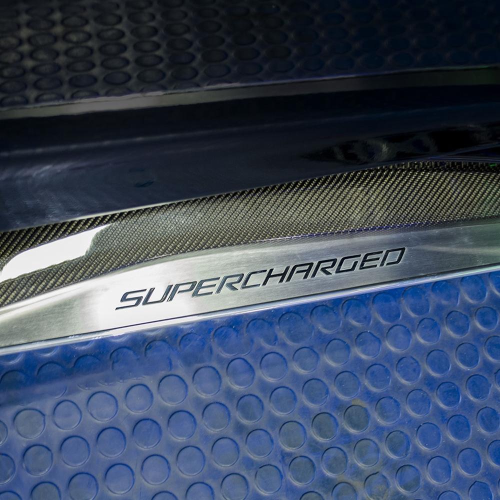Corvette Side Skirt Extensions w/Supercharged Lettering, C7 Z06
