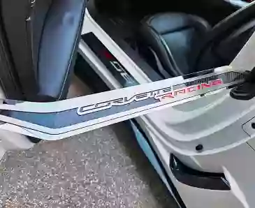 Corvette C7 Door Prop Stainless w/ Real Carbon Fiber Insert 'Corvette Racing', P