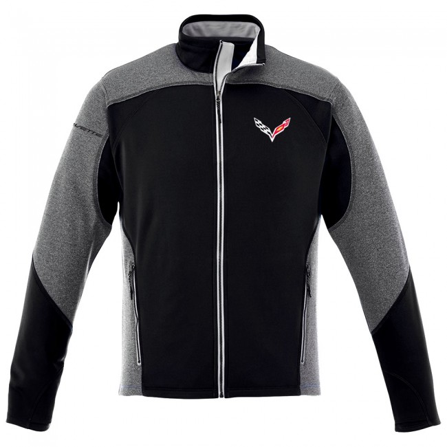 C7 Corvette Two-Tone Jacket, Grey and Black with C7 Logo on Chest