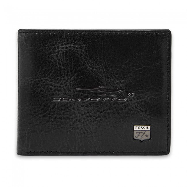 C8 Corvette Fossil Wallet, Black