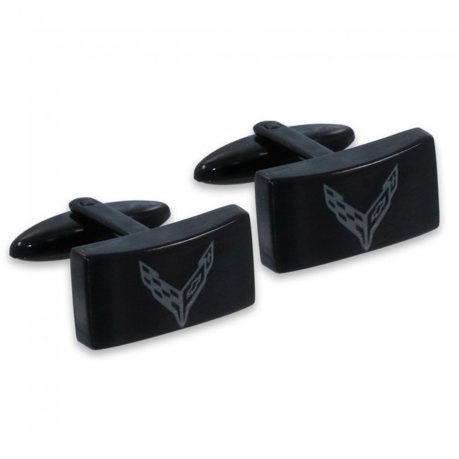 C8 Corvette Black Stainless Steel Cufflinks