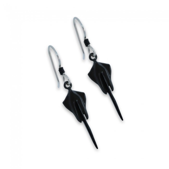 C8 Corvette Sterling Silver Black Stingray Earrings