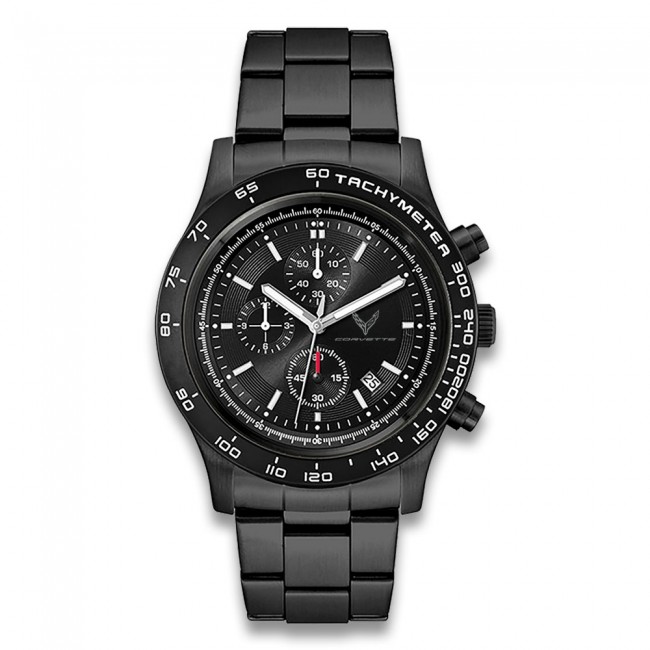 C8 Corvette, Next Generation 2020 Corvette Brushed Silver Chronograph Watch