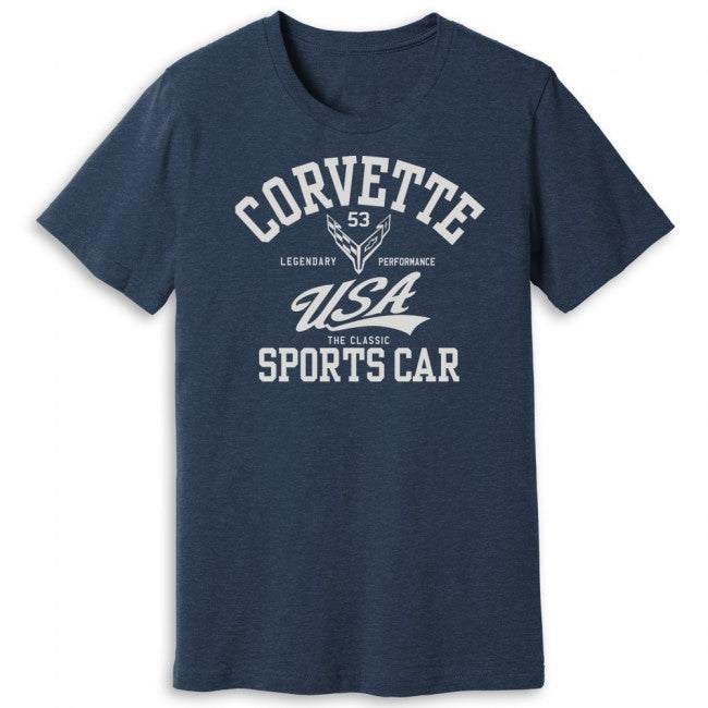 C8 Corvette USA Sports Car Tee : Navy Blue