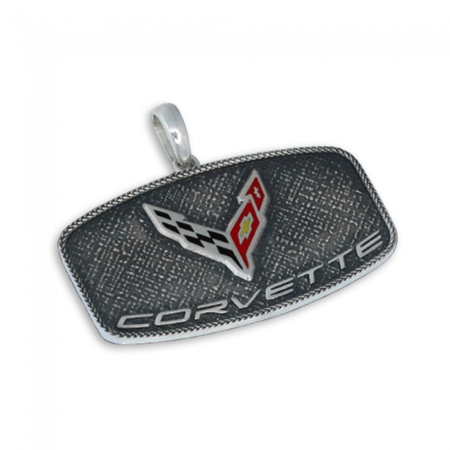 C8 Corvette Signature Crossed Flags Pendant