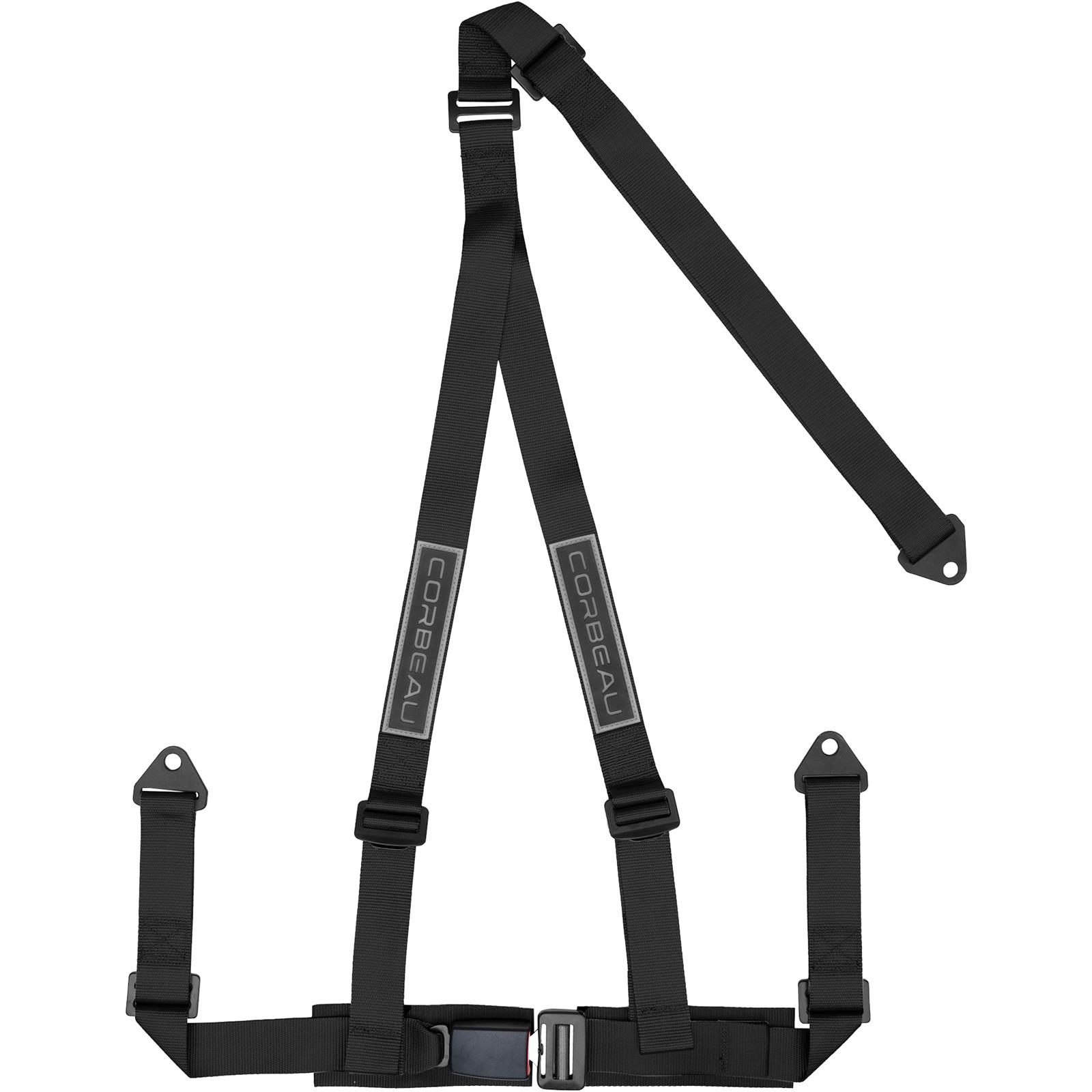 Corbeau 2-Inch Racing Harness Belts, Black 3-Point Bolt-In , 43001B