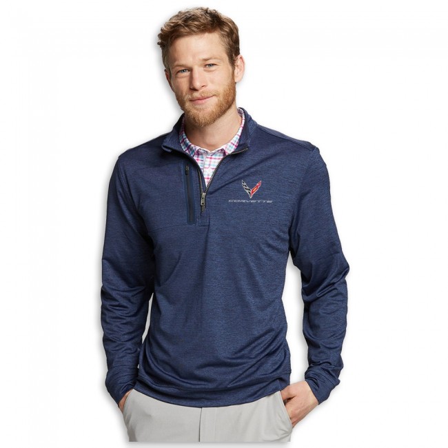 Corvette C8 Cutter & Buck Stealth Quarter-Zip - Navy