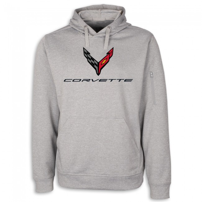 C8 Corvette Horizon Hooded Pullover - Gray