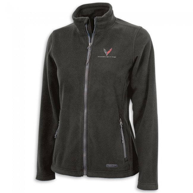 C8 Corvette Accent Full-Zip Fleece Charcoal Heather