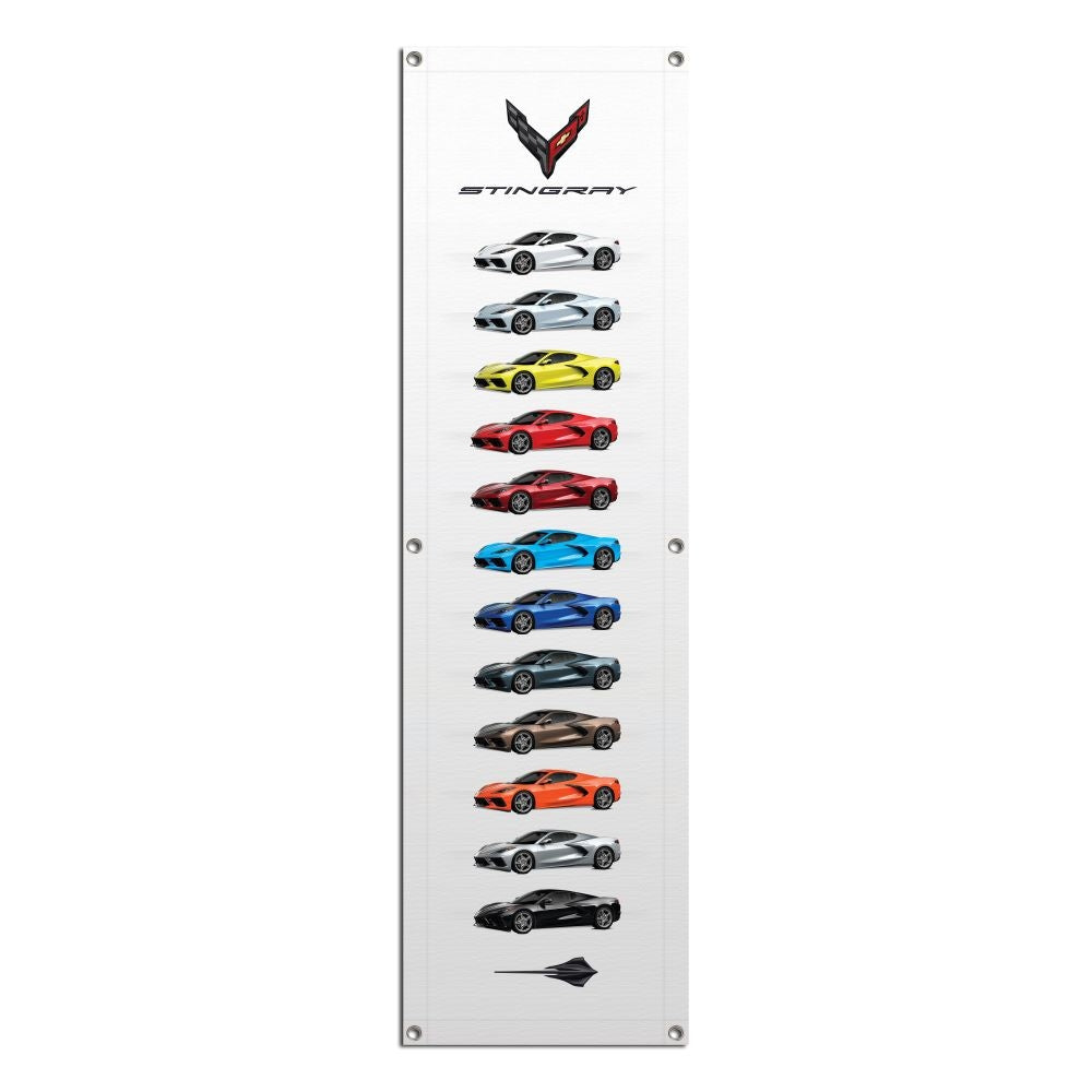Vertical C8 Corvette Original Car Colors Metal Print