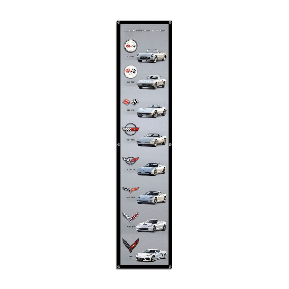 Corvette Generations Vertical Metal Print
