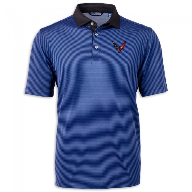 C8 Corvette Cutter & Buck Micro Stripe Polo