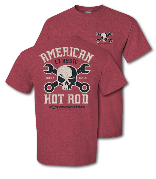 Chevrolet American Classic Hot Rod Mr Crosswrench Heather Cardinal T-shirt