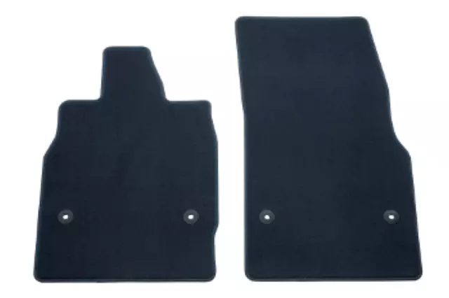 C8 Corvette First Row Carpeted Floor Mats in Twilight Blue with Vivid Blue Binding