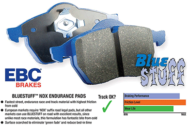 C7 Corvette Stingray, 2010+ Camaro Front EBC BlueStuff NDX Brake Pads