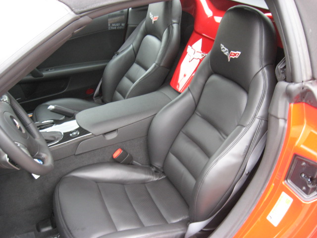 2010-2011 Corvette Seat Cover Upper Outer Bolster w/ Embroidered C6 Flag Logo, Pair