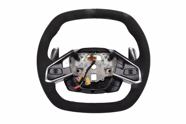 C8 Corvette Suede Steering Wheel, Black Stitching & Stripe (Non-Heated)
