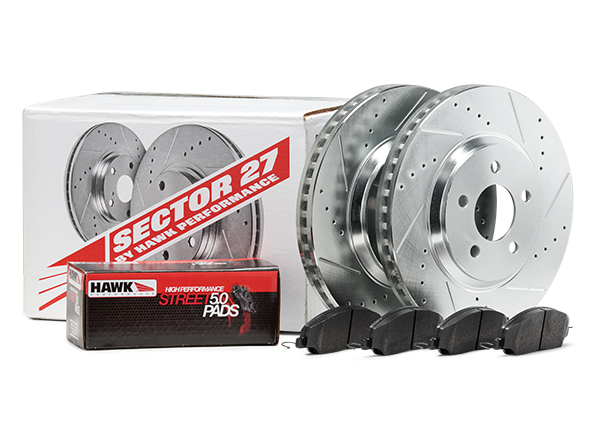 Corvette C6 Coupe Standard Model HAWK Sector 27 HPS 5.0 Front Brake Rotors and Pads Kit