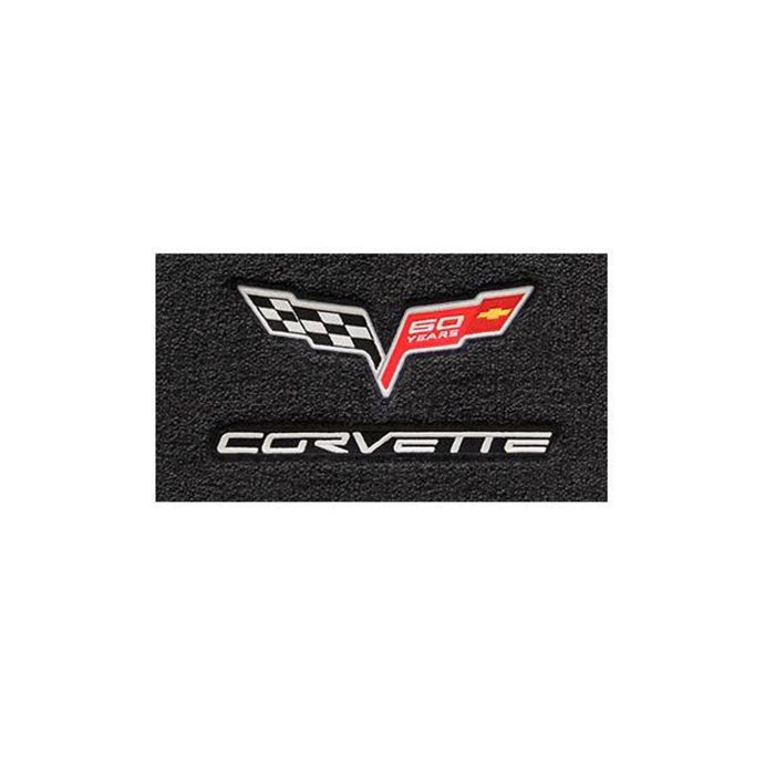 C6 Corvette 13E Lloyd Velourtex Floor Mat w/60th Logo & Corvette Script