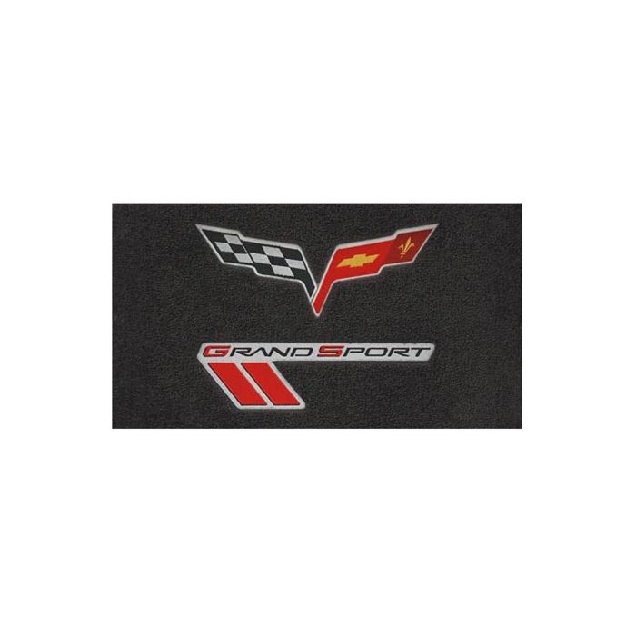 C6 Corvette 13L Lloyd Velourtex Floor Mats w/C6 Emblem & Grand Sport Red/Black Emblem