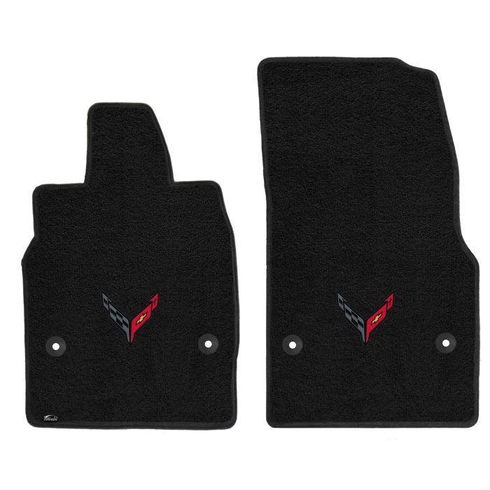 C8 Corvette  20-22 Lloyd Ultimat Floor Mats w/C8 Emblem (Carbon Outline)