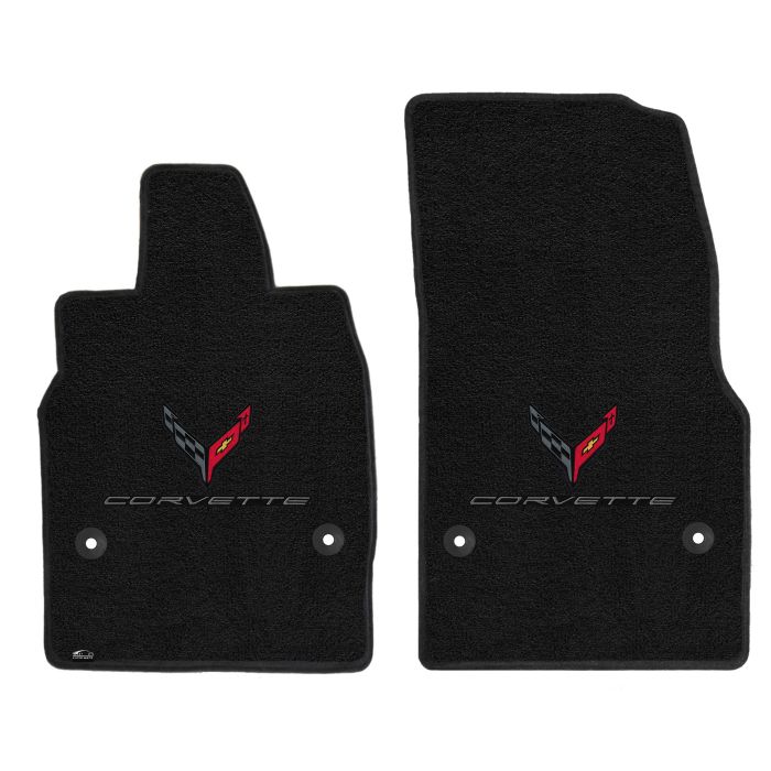 C8 Corvette  20-22 Lloyd Ultimat Floor Mats w/C8 Emblem & Corvette Script (Carbo