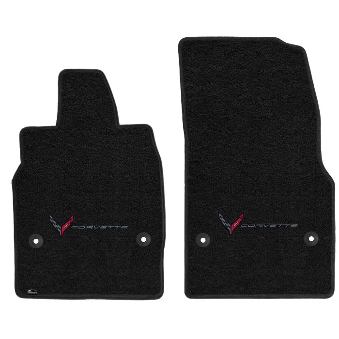 C8 Corvette  20-22 Lloyd Ultimat Floor Mats w/C8 Emblem & Corvette Script Combo