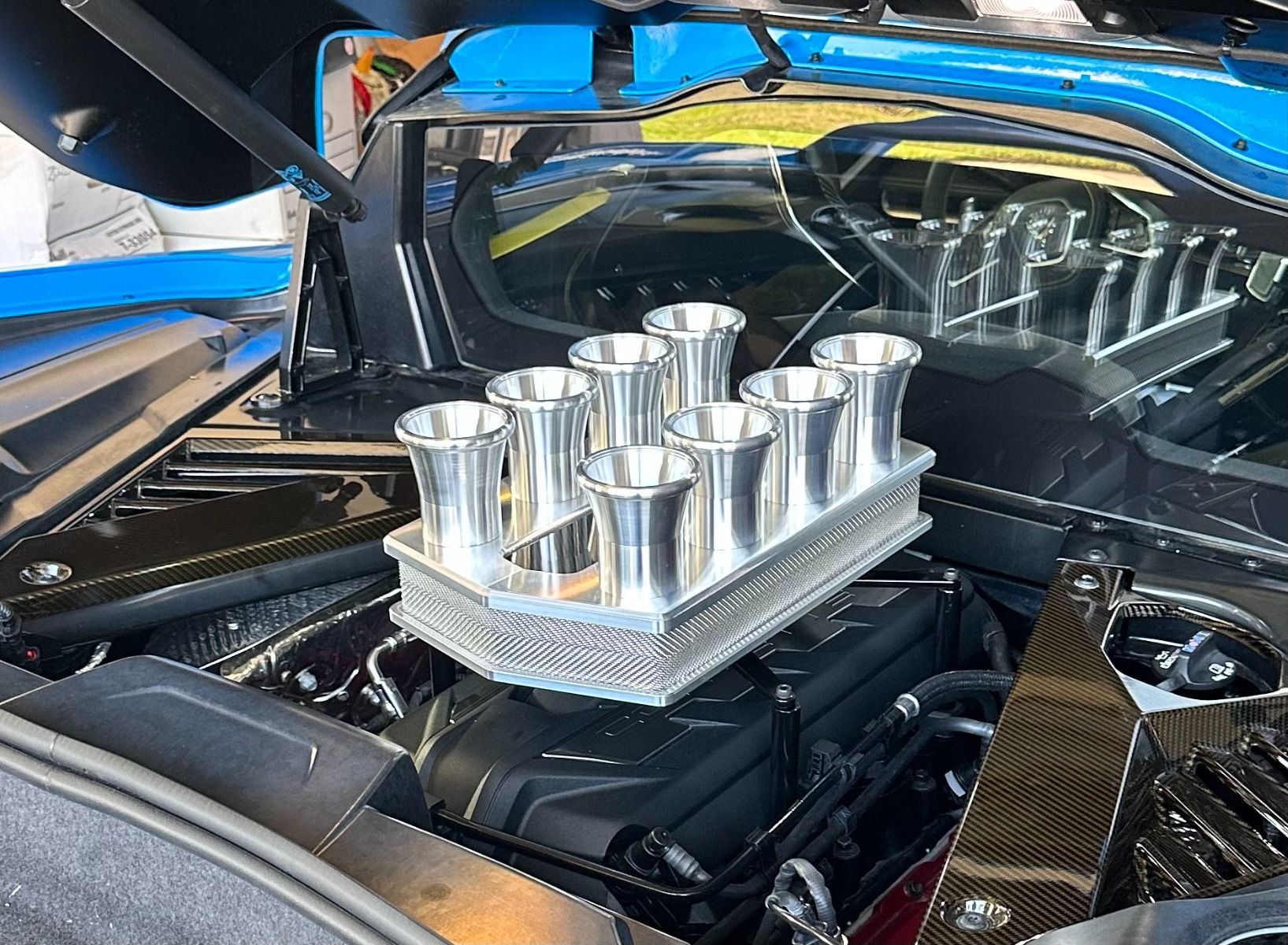 2020-23 C8 Corvette Stingray Fuelie Engine Cover, Retro style stacked injection engine cover