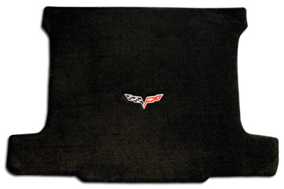 C6 Corvette Ebony Cargo Mat with C6 Logo - Coupe
