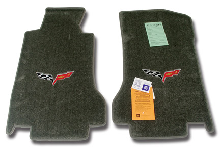 C6 Corvette Cashmere Floor Mats with C6 Logo, Late 2007-13