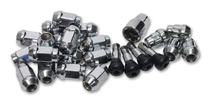 Chrome Wheel Lugnuts, Locks, & Valve Stems Kit