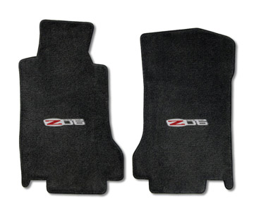 C6 Corvette Z06/C6 Ebony Floor Mats with Z06 505hp Logo