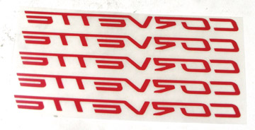 2005-2013 C6 Corvette Wheel Spoke Lettering Set - Red