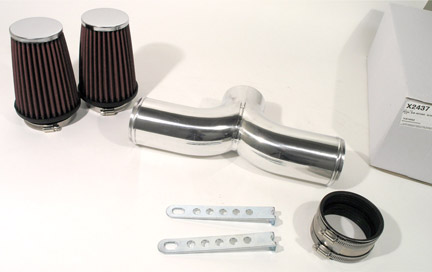 1997-2000 Corvette Polished Aluminum Dual Air Intake with Filters, C5 Corvette