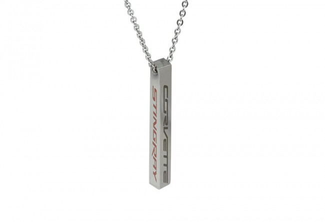 C7 Corvette Stingray Bar Necklace Silver