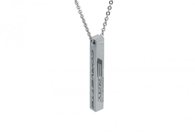 C8 Corvette C8 ERAY Bar Necklace, Silver