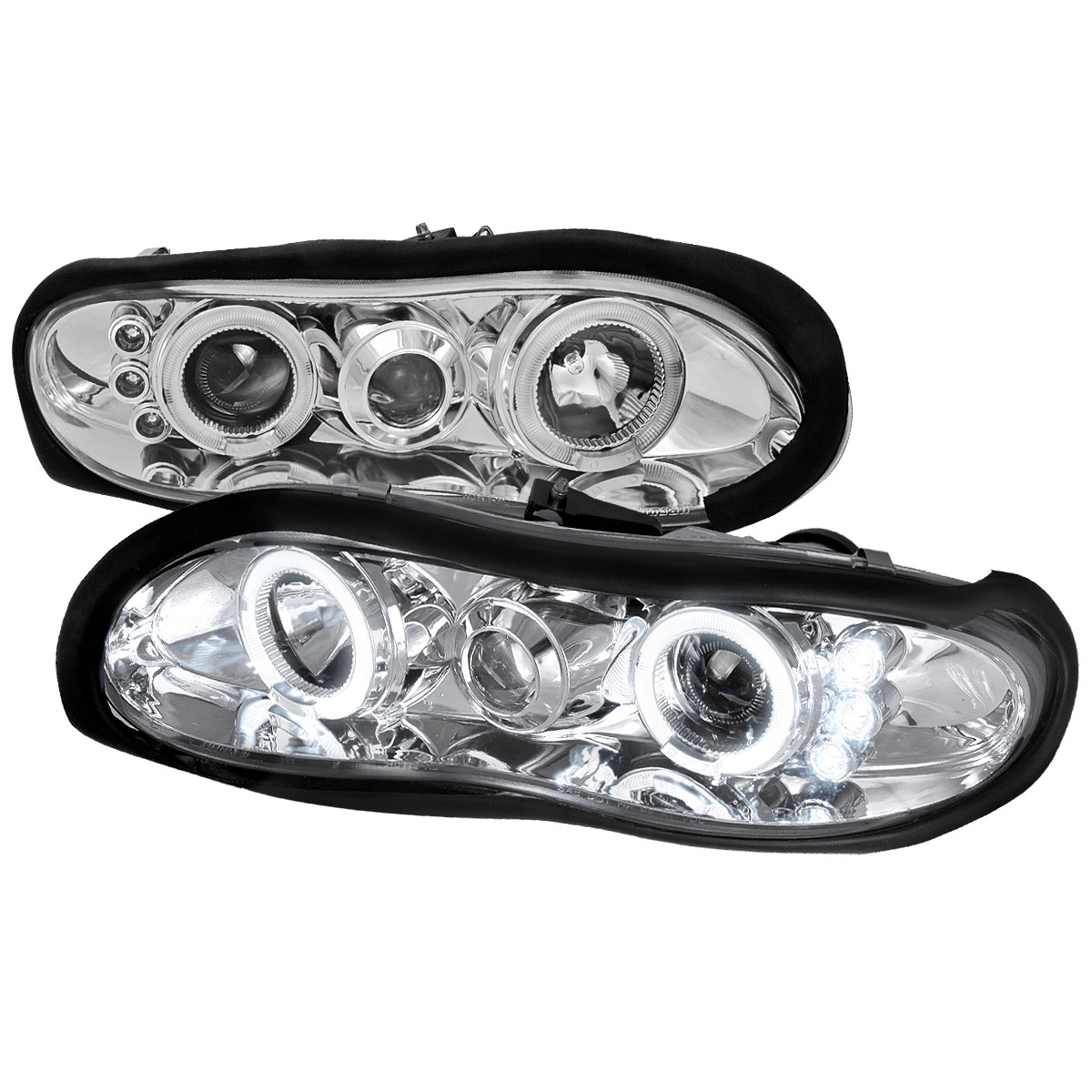 1998-2002 Chevrolet Camaro Dual Halo Projector Headlights (Chrome Housing/Clear Lens)