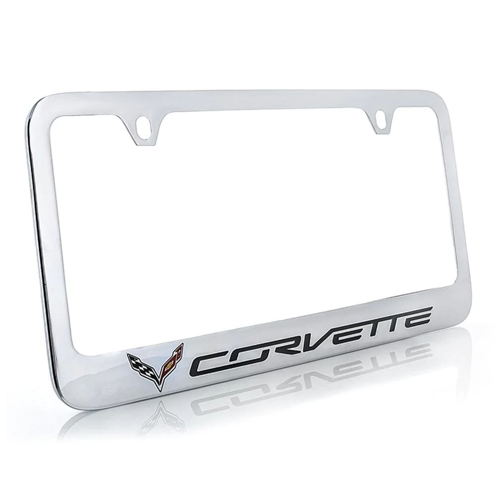 C7 Corvette Stingray License Plate Frame, Chrome